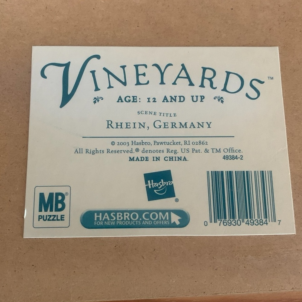 Hasbro Vineyard Premium Puzzle in Wooden Box w/Sliding Cover ~ Puzzle Unopened - Picture 3 of 9
